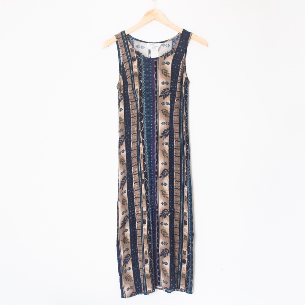 Forever Caroline | Vintage 80’s/90's Sleeveless Tribal Striped Dress | Size 10